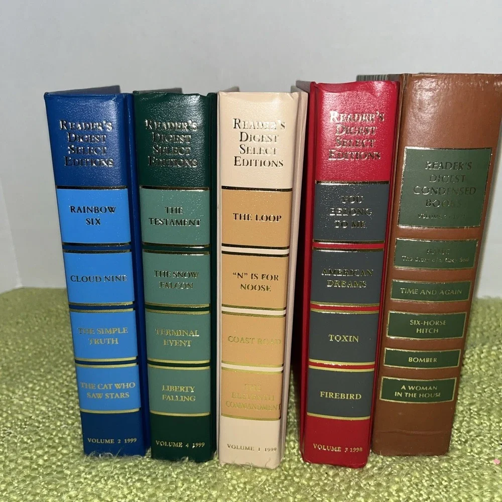 Lot of 5 Vintage Hardcover Reader's Digest Books for Staging Props Decor Display